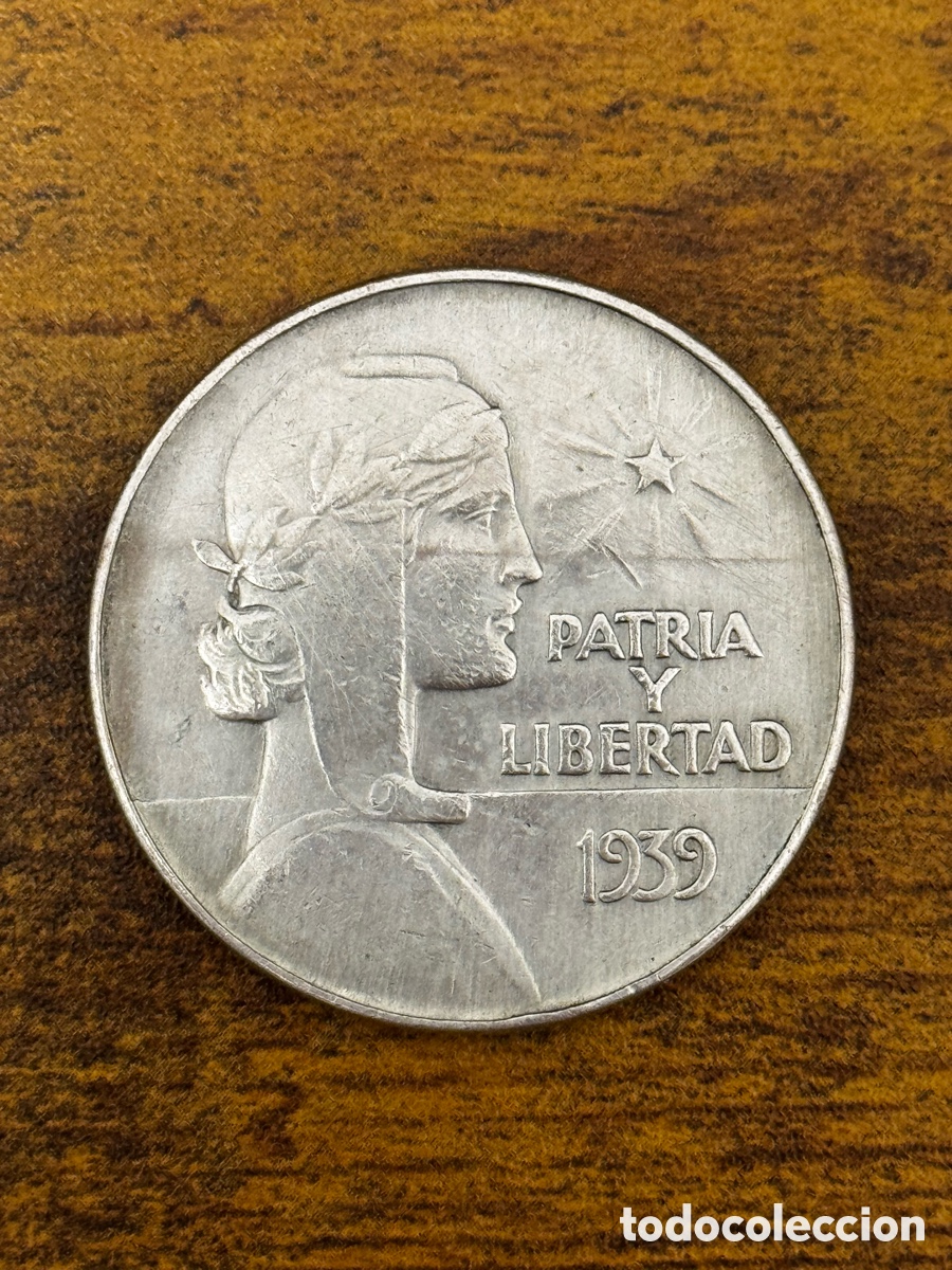 Monedas antiguas de Am&eacute;rica: Moneda de 1 peso ABC 1939 Cuba. Circulado. Marcas de circulaci&oacute;n visibles
