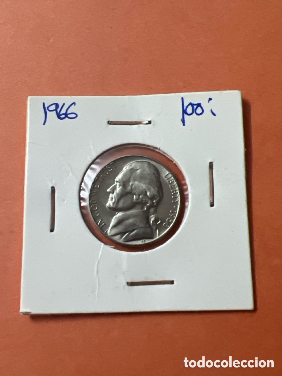 Monedas antiguas de Am&eacute;rica: L154/4- MONEDA DE ESTADOS UNIDOS FIVE CENTS 5 CENTIMOS 1966