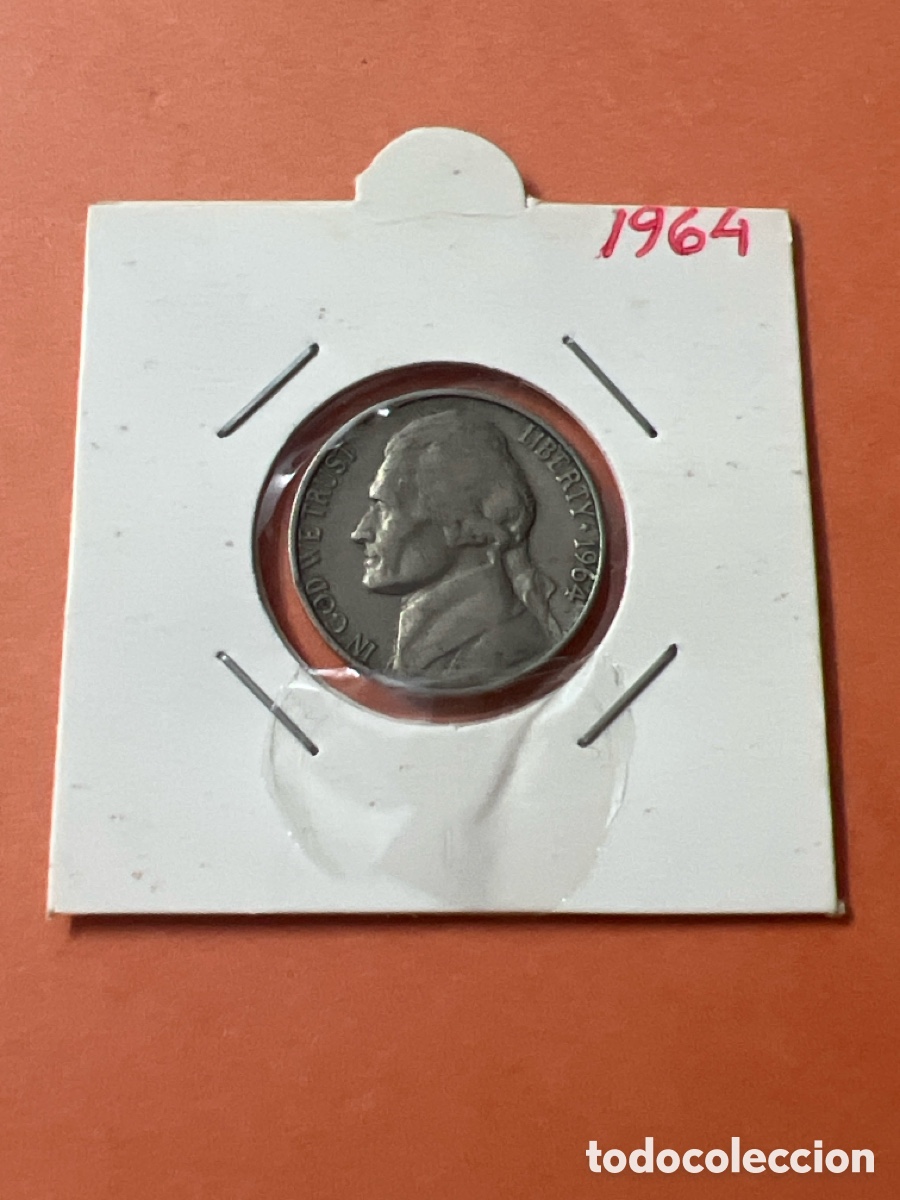 Monedas antiguas de Am&eacute;rica: L155/5. MONEDA USA 5 CENTAVOS FIVE CENTS ESTADOS UNIDOS 1964
