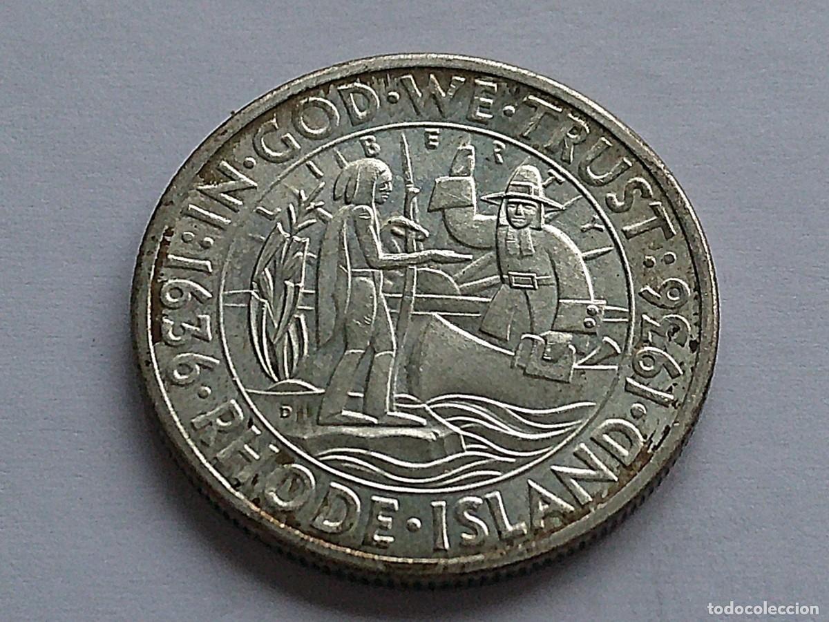 Monedas antiguas de Am&eacute;rica: USA Rhode Island Tercentenary 1936 D silver 1/2 dollar 32ec29