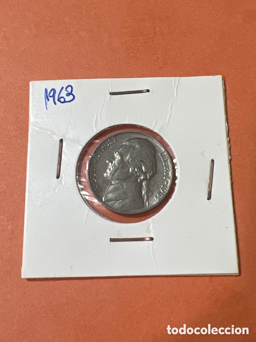 Monedas antiguas de Am&eacute;rica: L155/6. MONEDA USA 5 CENTAVOS FIVE CENTS ESTADOS UNIDOS 1963
