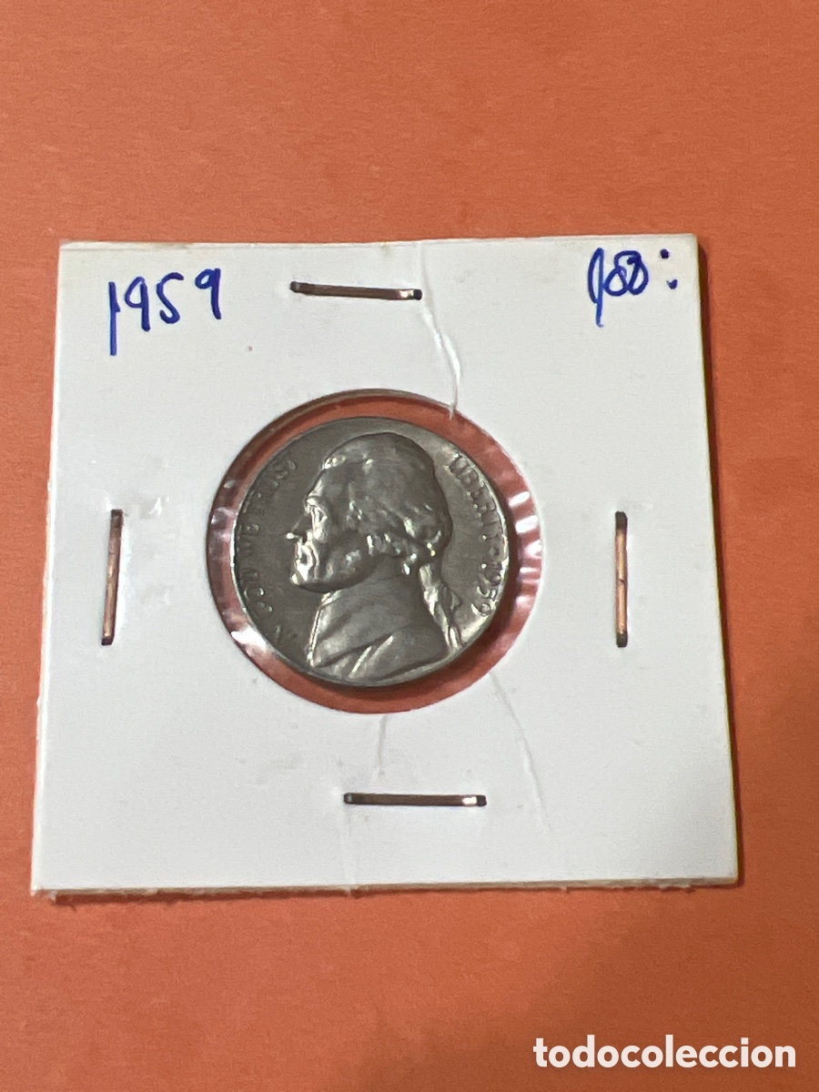 Monedas antiguas de Am&eacute;rica: L155/10. MONEDA USA. Estados unidos. Five cents. 5 centavos. A&ntilde;o 1959.