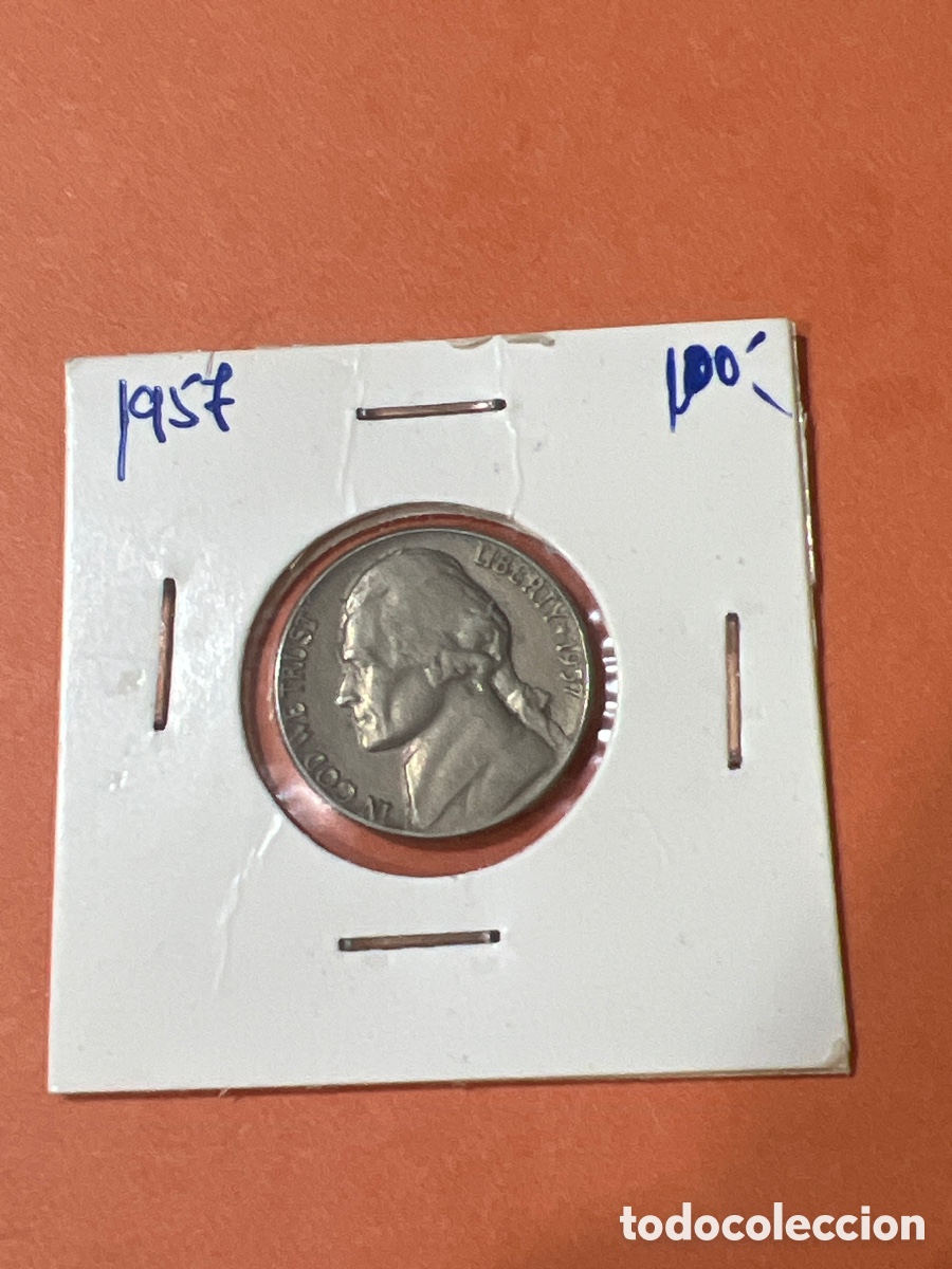 Monedas antiguas de Am&eacute;rica: L155/12. USA. ESTADOS UNDIDOS, FIVE CENTS 1957, 5 CENTAVOS