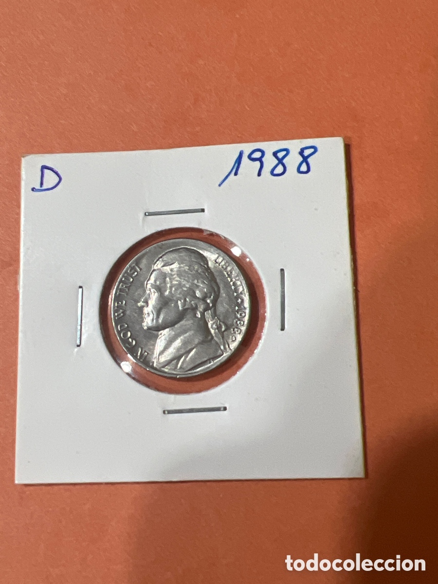 Monedas antiguas de Am&eacute;rica: L155/13. MONEDA ESTADOS UNIDOS USA FIVE CENTS - 5 CENTAVOS DOLAR 1988