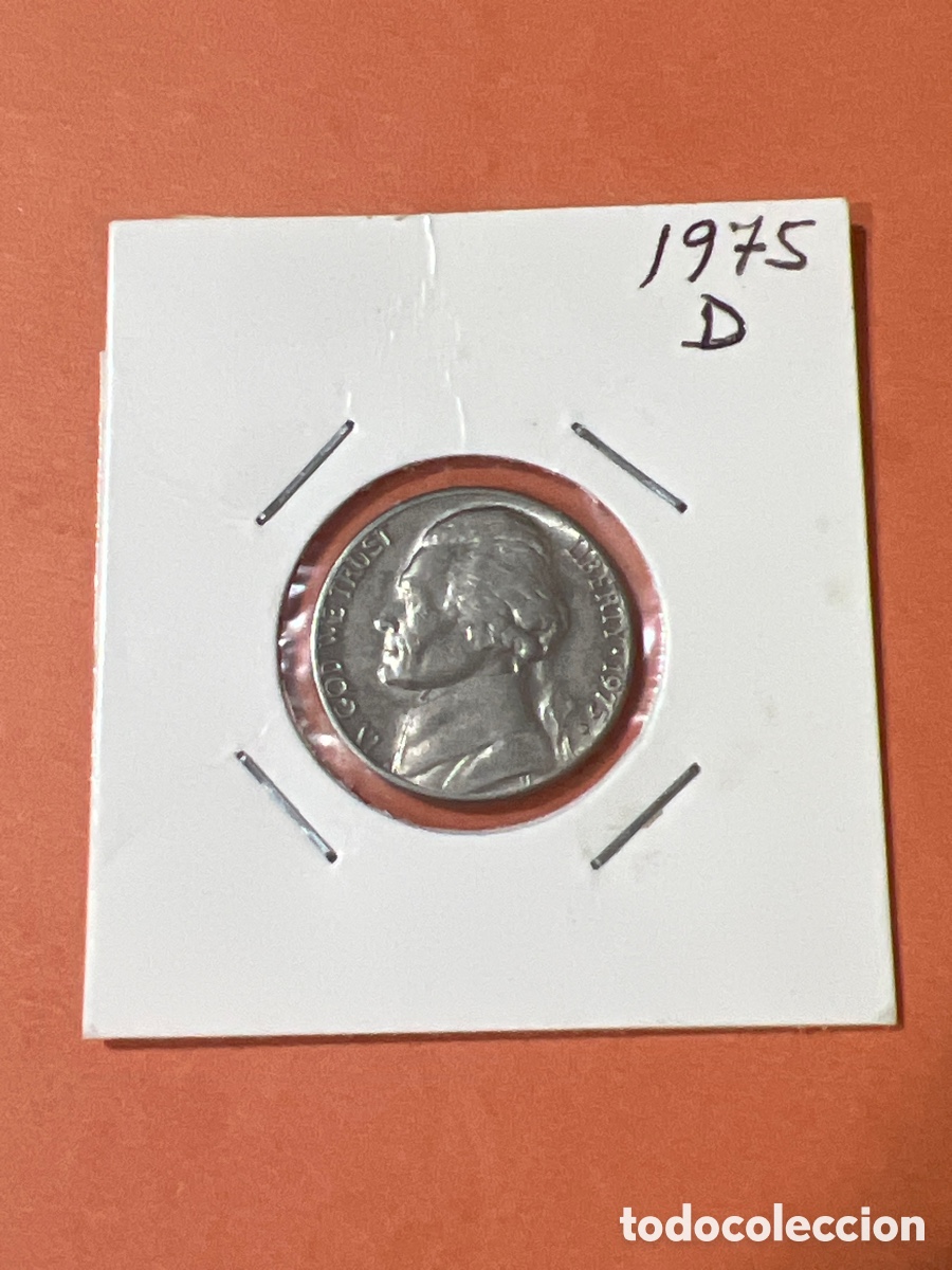 Monedas antiguas de Am&eacute;rica: L155/18. MONEDA ESTADOS UNIDOS USA FIVE CENTS 5 CENTAVOS DOLAR 1975