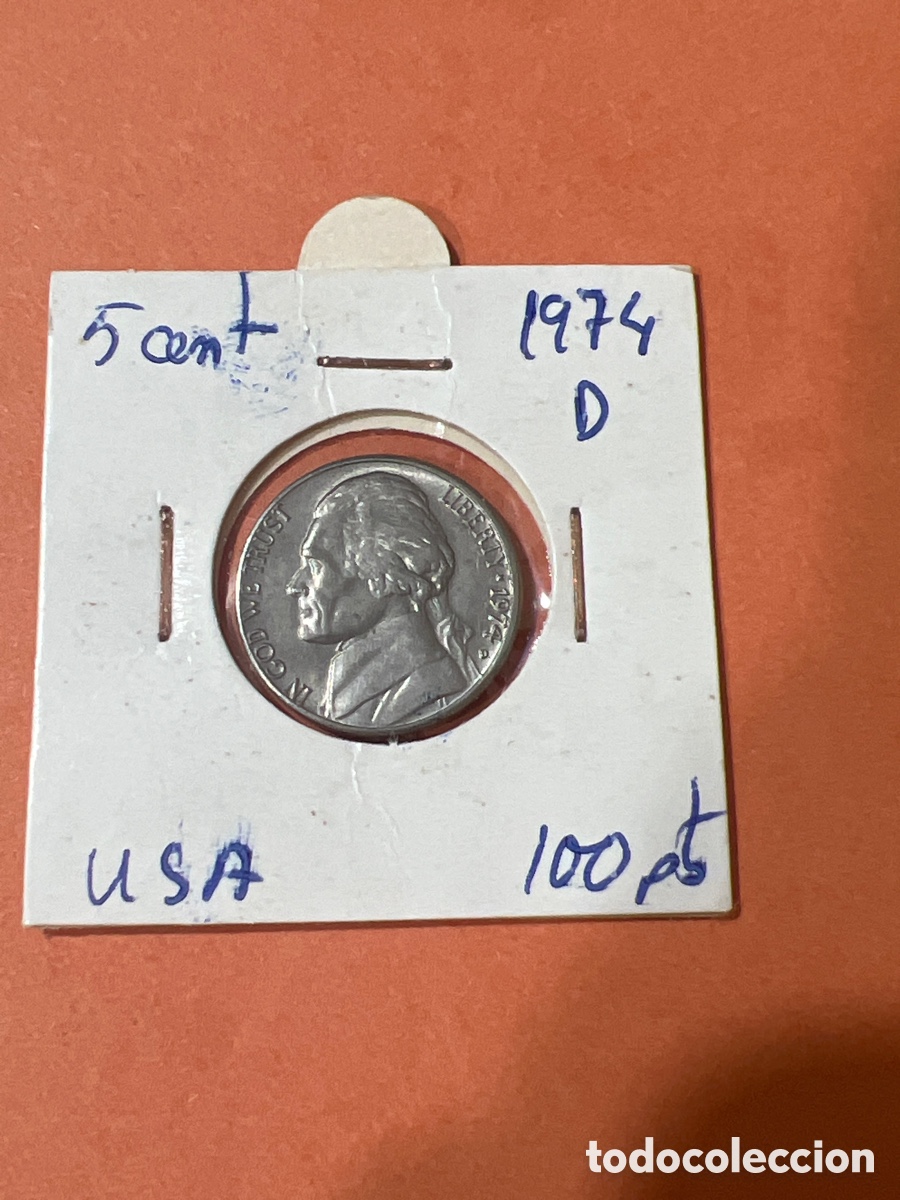 Monedas antiguas de Am&eacute;rica: L155/19. Five Cents 1974 D Estados Unidos de Am&eacute;rica 5 Centavos