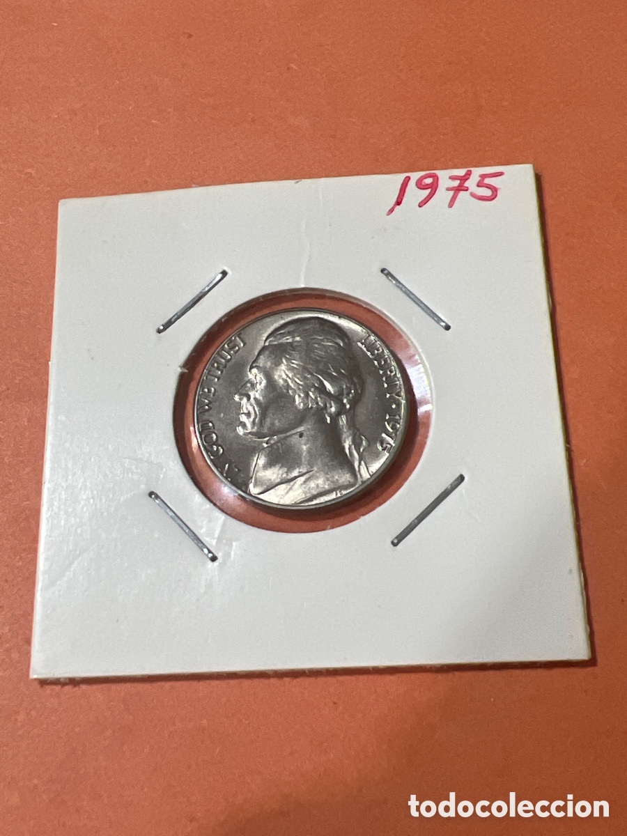 Monedas antiguas de Am&eacute;rica: L155/28. MONEDA ESTADOS UNIDOS USA FIVE CENTS 5 CENTAVOS DOLAR 1975