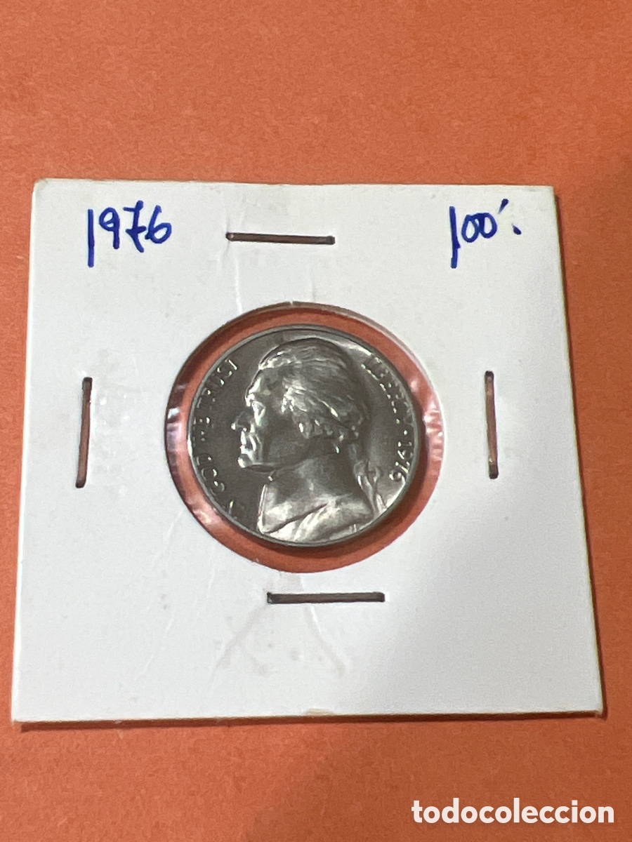 Monedas antiguas de Am&eacute;rica: L155/29. MONEDA ESTADOS UNIDOS USA FIVE CENTS - 5 CENTAVOS DOLAR 1976