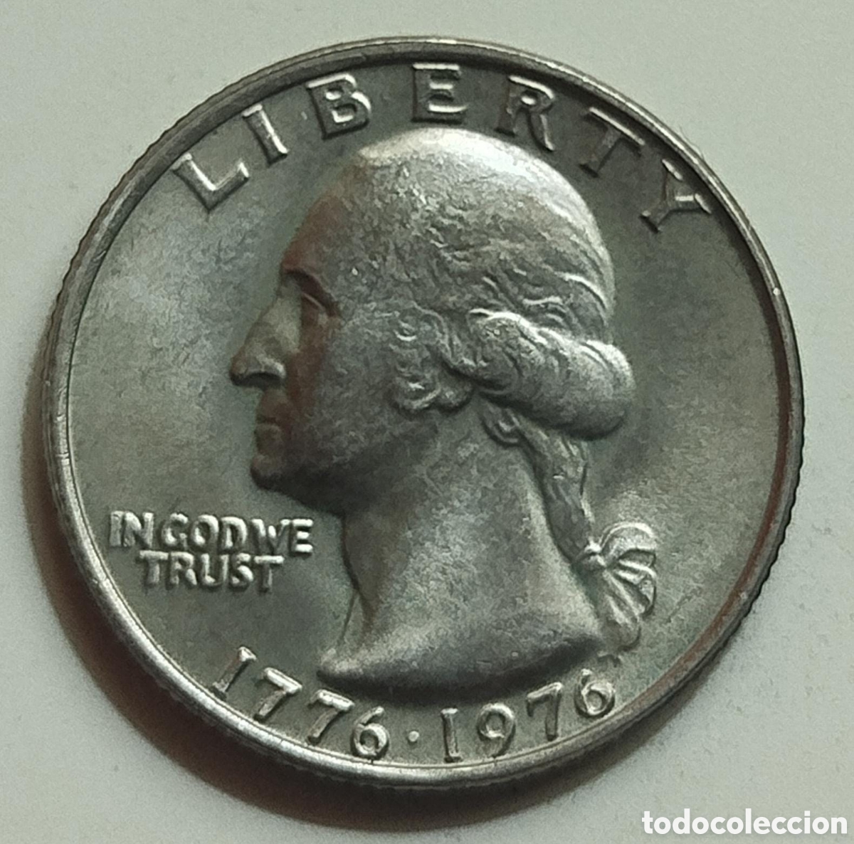 Monedas antiguas de Am&eacute;rica: Moneda Cuarto de D&oacute;lar Bicentenario EEUU 1776-1976 - Foto 2
