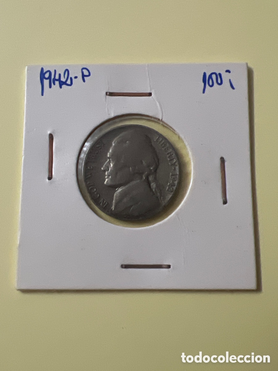 Monedas antiguas de Am&eacute;rica: L155/33. MONEDA EEUU 1 FIVE CENTS 1942