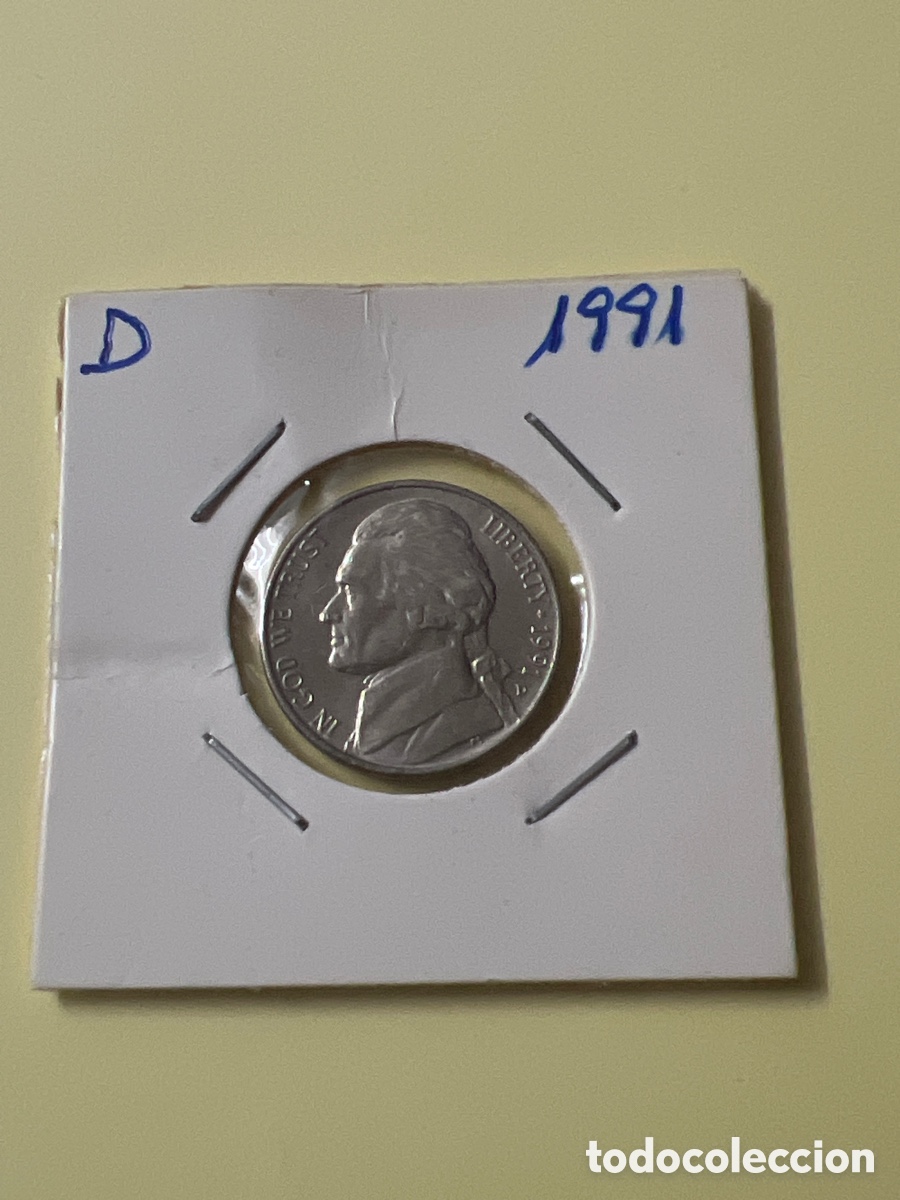 Monedas antiguas de Am&eacute;rica: L810/1. MONEDA ESTADOS UNIDOS USA FIVE CENTS - 5 CENTAVOS DOLAR 1991
