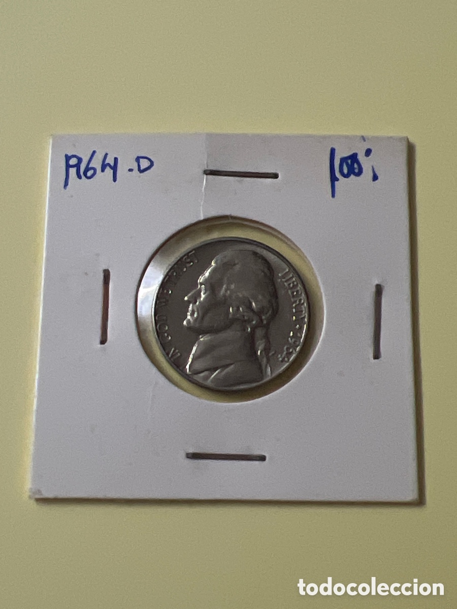 Monedas antiguas de Am&eacute;rica: L810/4. MONEDA USA 5 CENTAVOS FIVE CENTS ESTADOS UNIDOS 1964