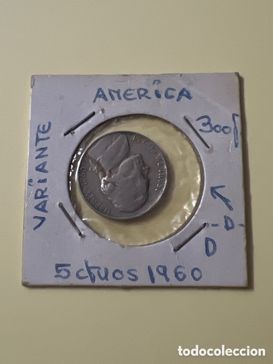 Monedas antiguas de Am&eacute;rica: L810/11. ESTADOS UNIDOS FIVE CENTS -CINCO CENTAVOS- A&Ntilde;O 1960