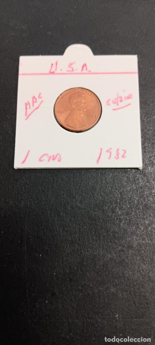 Monedas antiguas de Am&eacute;rica: USA 1 CENTAVO 1982 MBC KM=201a (COBRE-ZINC) ABRAHAN LINCOLN