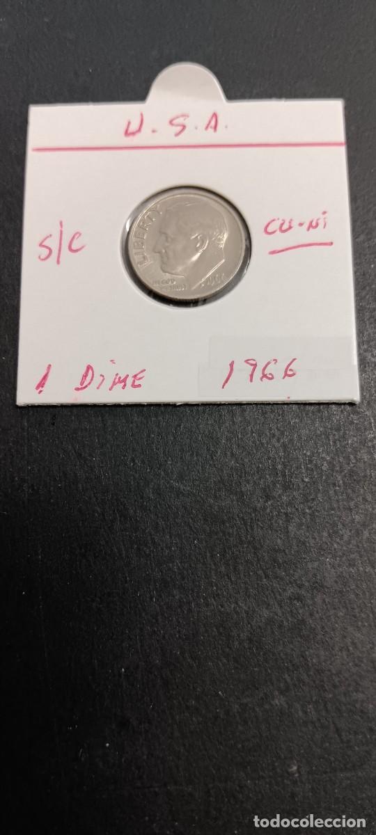 Monedas antiguas de Am&eacute;rica: USA 10 CENTAVOS(DIME) 1966 S/C KM=195a (CUPRONIQUEL) ROOSVELT CECA P