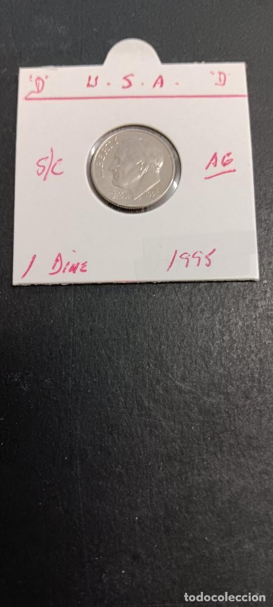 Monedas antiguas de Am&eacute;rica: USA 10 CENTAVOS(DIME) 1995 S/C KM=195a (CUPRONIQUEL) ROOSVELT CECA D