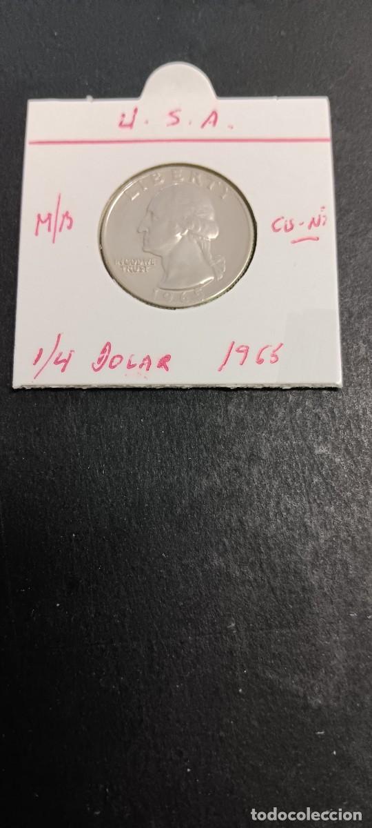 Monedas antiguas de Am&eacute;rica: USA 1/4 DOLAR 1965 MBC KM=164a (CUPRONIQUEL) WASHINTON