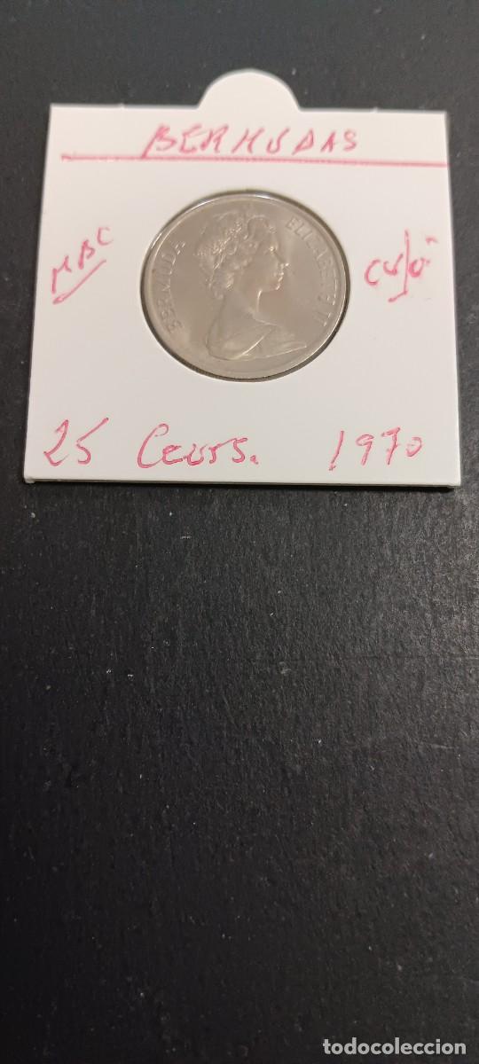 Monedas antiguas de Am&eacute;rica: BERMUDAS 25 CENTIMOS 1970 MBC KM=18 (CUPRONIQUEL)