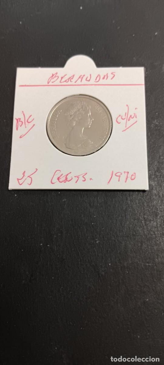 Monedas antiguas de Am&eacute;rica: BERMUDAS 25 CENTIMOS 1970 BC KM=18 (CUPRONIQUEL)