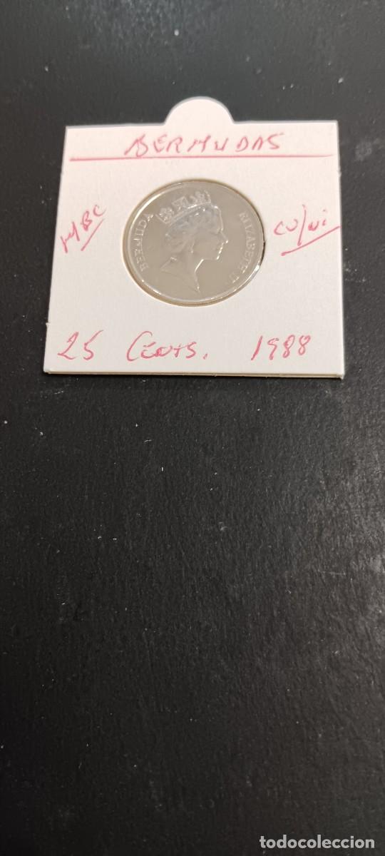 Monedas antiguas de Am&eacute;rica: BERMUDAS 25 CENTIMOS 1988 MBC KM=47 (CUPRONIQUEL)