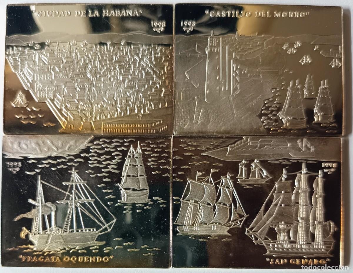 Monedas antiguas de Am&eacute;rica: CUBA. FANT&Agrave;STICA SERIE DE 4 MONEDAS DE 10 PESOS, 1998. PLATA ,999. PROOF &ldquo;PUZZLE&rdquo; PUERTO LA HABANA