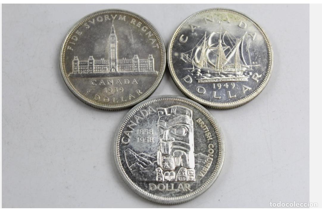 Monedas antiguas de Am&eacute;rica: CANADA 1 DOLAR 1939 O 1949 O 1958