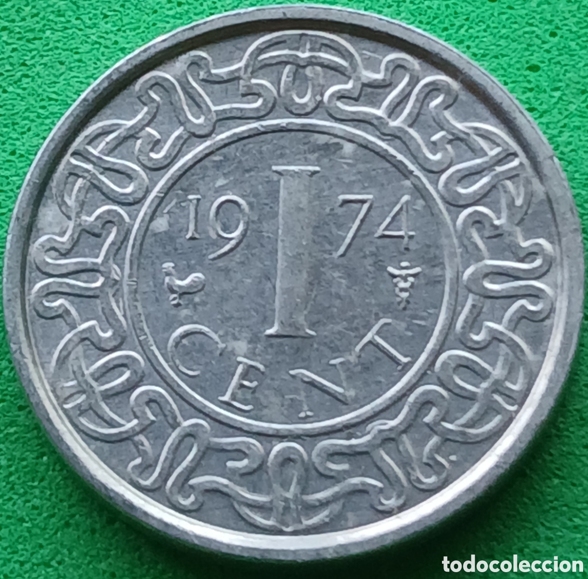 Monedas antiguas de Am&eacute;rica: Surinam 1 cent 1974 km#11a poco com&uacute;n