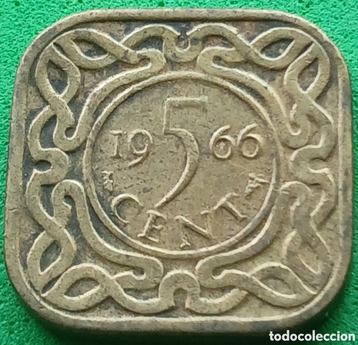 Monedas antiguas de Am&eacute;rica: Surinam 5 cent 1966 km#12 ceca &rdquo; pescado&rdquo;