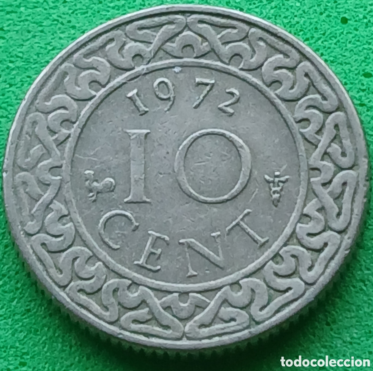 Monedas antiguas de Am&eacute;rica: Surinam 10 cent 1972 km#13