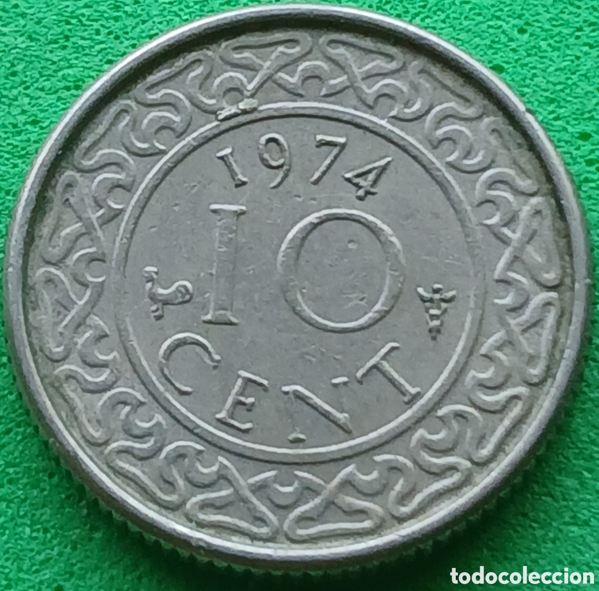 Monedas antiguas de Am&eacute;rica: Surinam 10 cent 1974 km#13