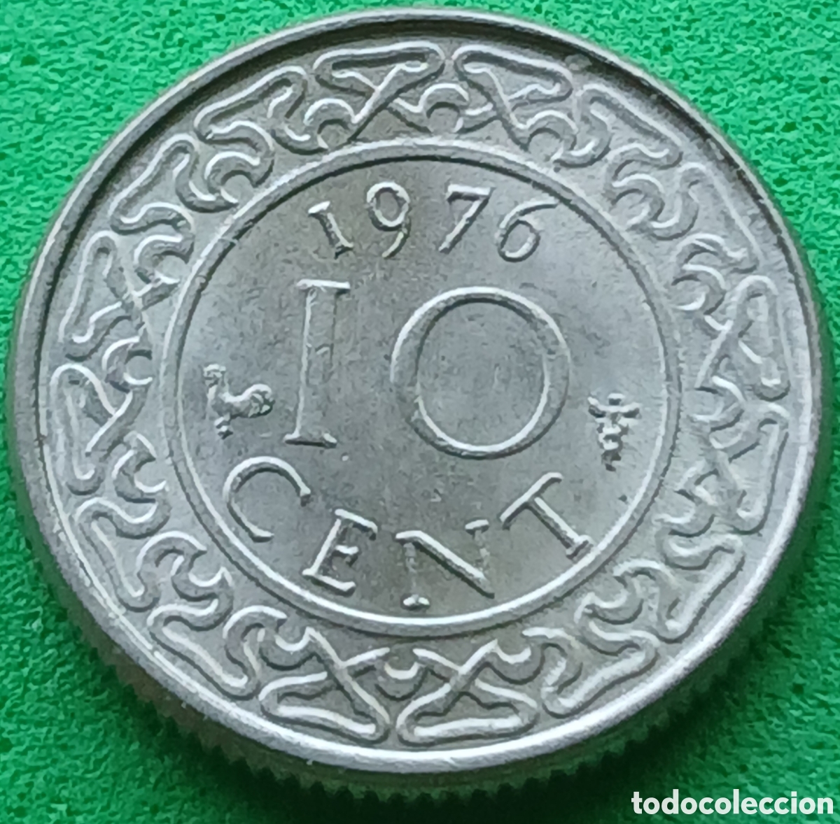 Monedas antiguas de Am&eacute;rica: Surinam 10 cent 1976 km#13
