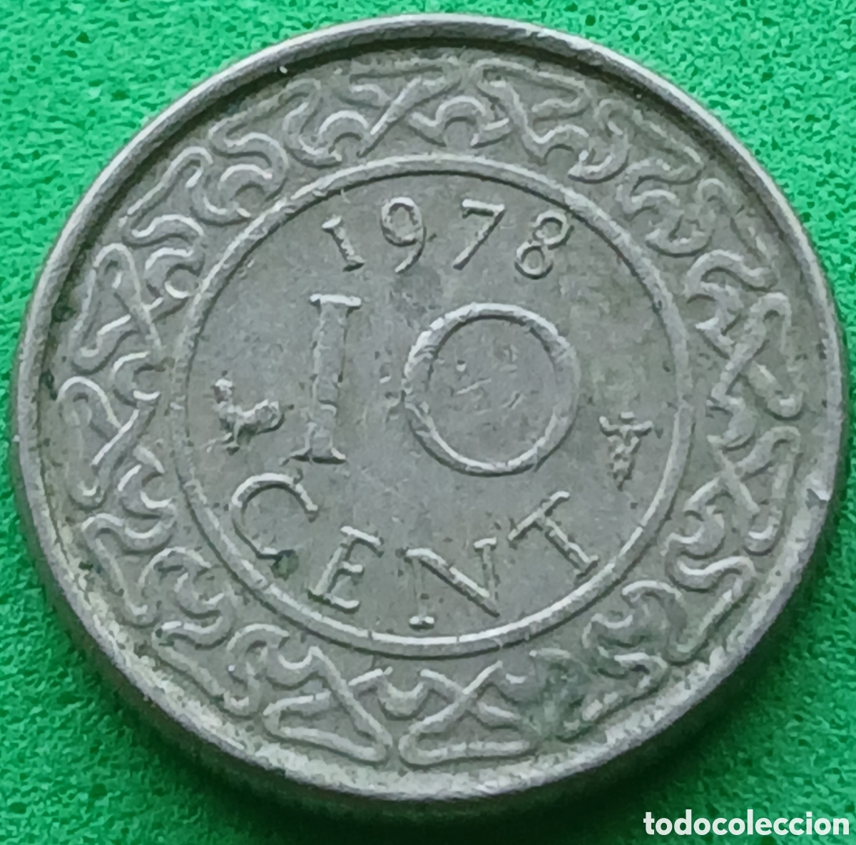 Monedas antiguas de Am&eacute;rica: Surinam 10 cent 1978 km#13 poco com&uacute;n