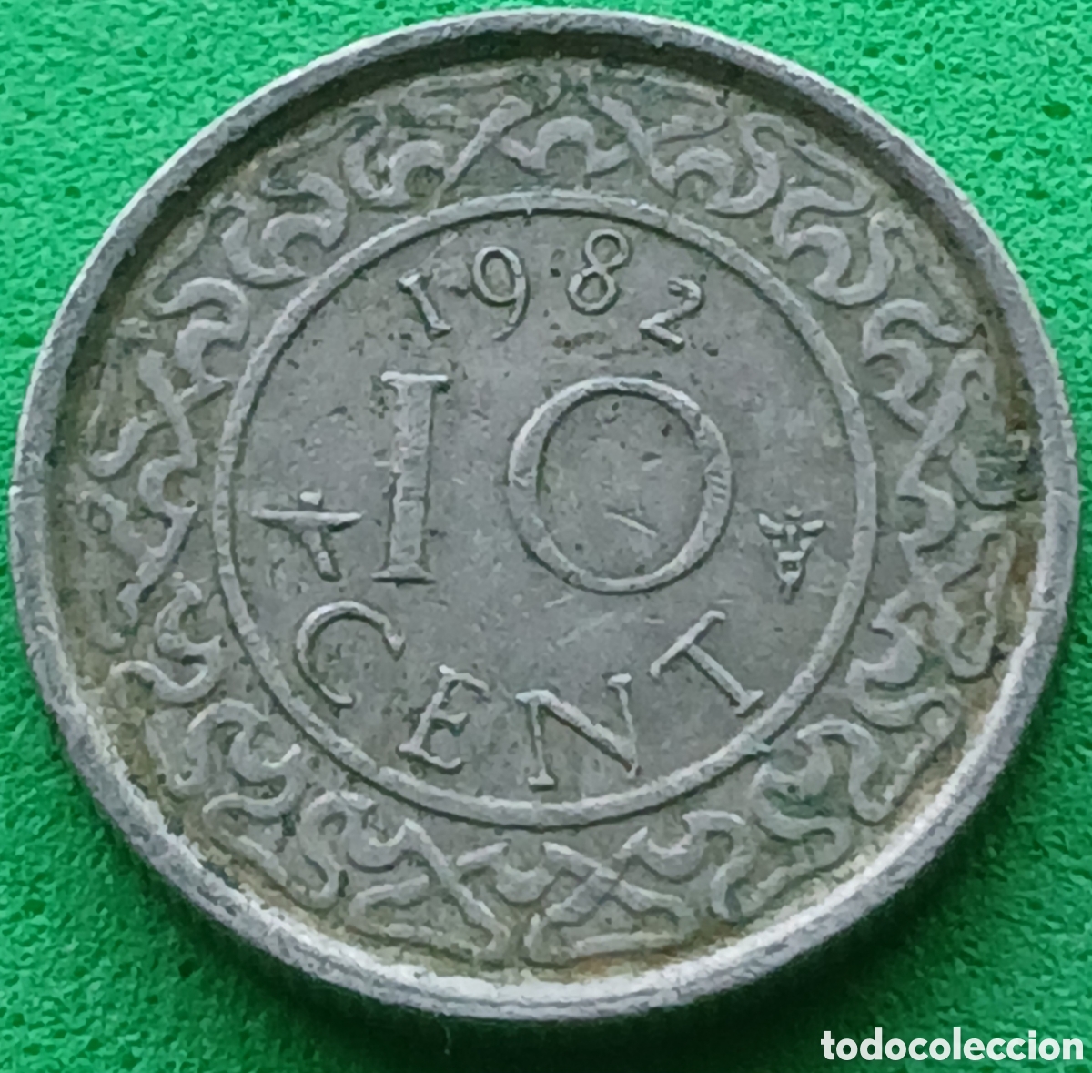 Monedas antiguas de Am&eacute;rica: Surinam 10 cent 1982 km#13 ESCASA
