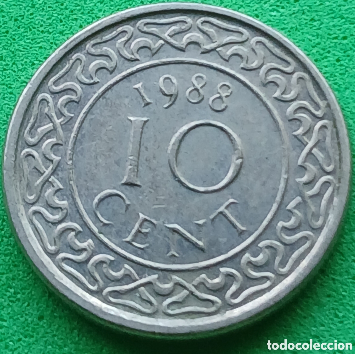 Monedas antiguas de Am&eacute;rica: Surinam 10 cent 1988 km#13a poco com&uacute;n