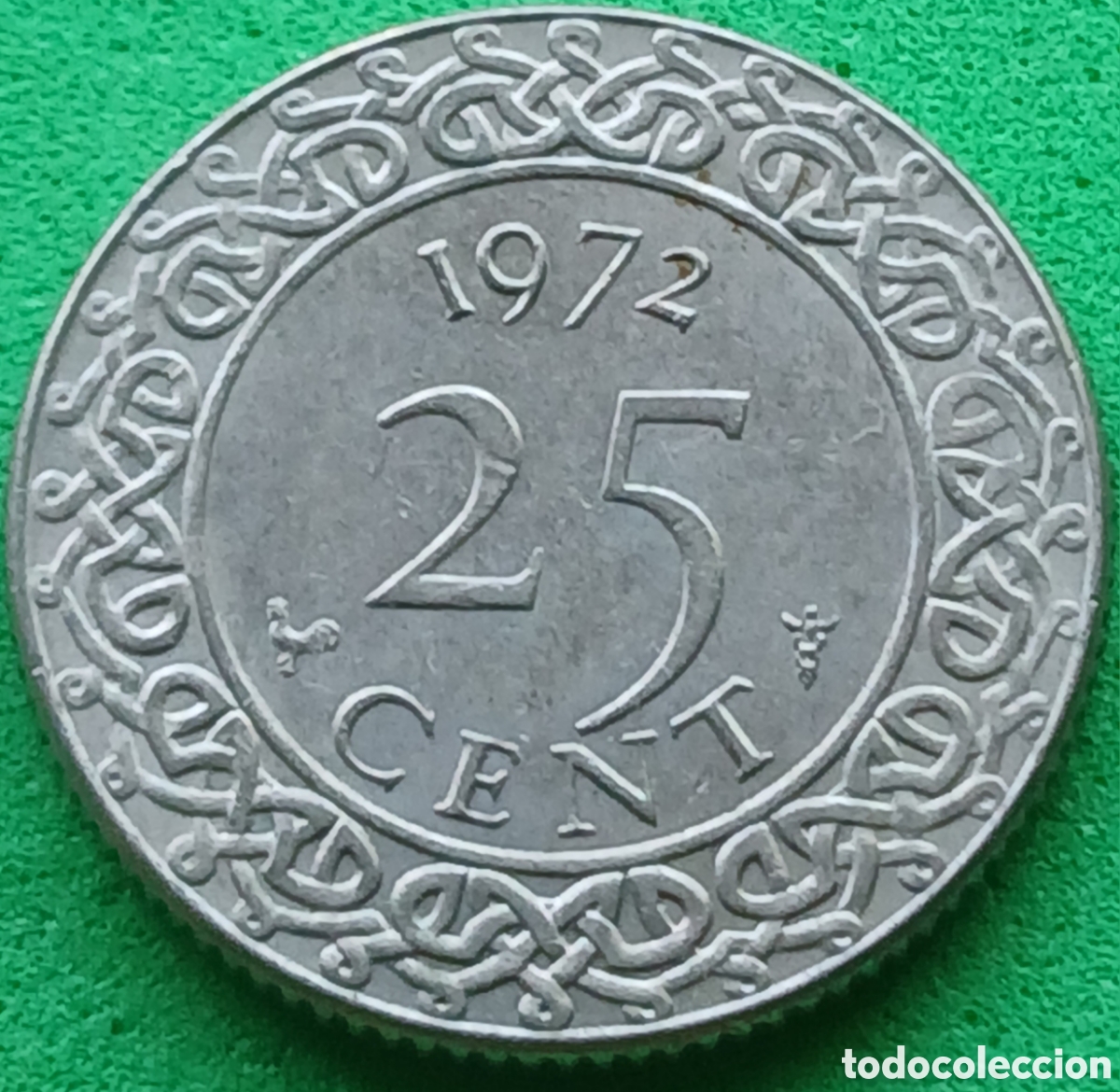 Monedas antiguas de Am&eacute;rica: Surinam 25 cent 1972 km#14