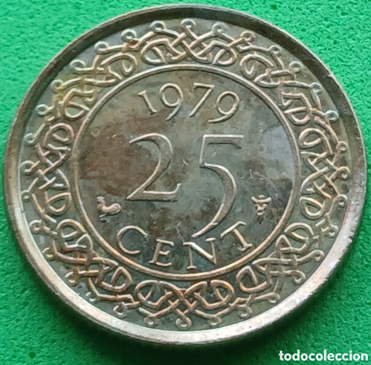 Moedas antigas da Am&eacute;rica: Surinam 25 cent 1979 km#14