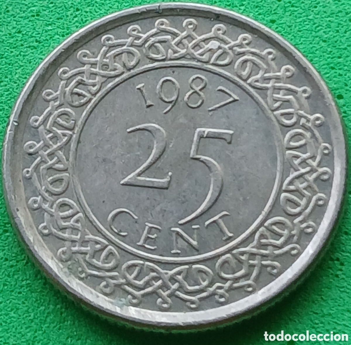Monedas antiguas de Am&eacute;rica: Surinam 25 cent 1987 km#14a