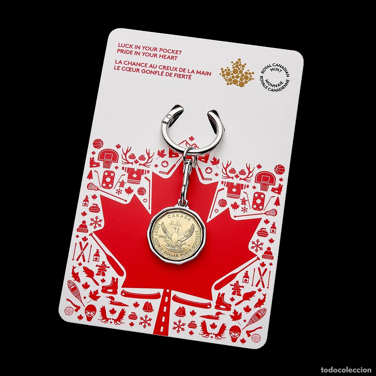 Monedas antiguas de Am&eacute;rica: CANADA Llavero de la Suerte - con autentica moneda de 1 dolar 2026 LUCKY LOONIE