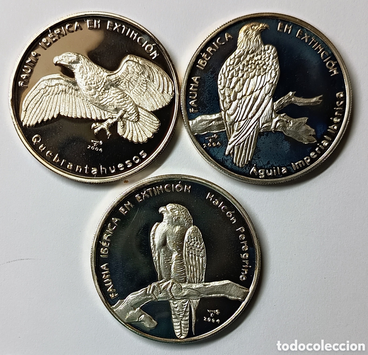 Monedas antiguas de Am&eacute;rica: CUBA. SERIE DE 3 MONEDAS DE 10 PESOS (1), &ldquo;FAUNA IB&Eacute;RICA EN EXTINCI&Oacute;N&rdquo;. 2004. PLATA ,999. RAR&Iacute;SIMAS