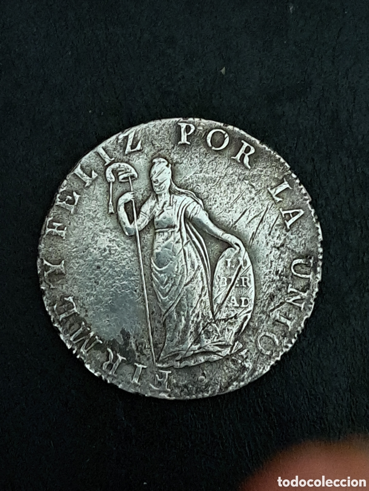 Monedas antiguas de Am&eacute;rica: 8 reales en plata de Per&uacute; a&ntilde;o 1829 acu&ntilde;ada en Cuzco