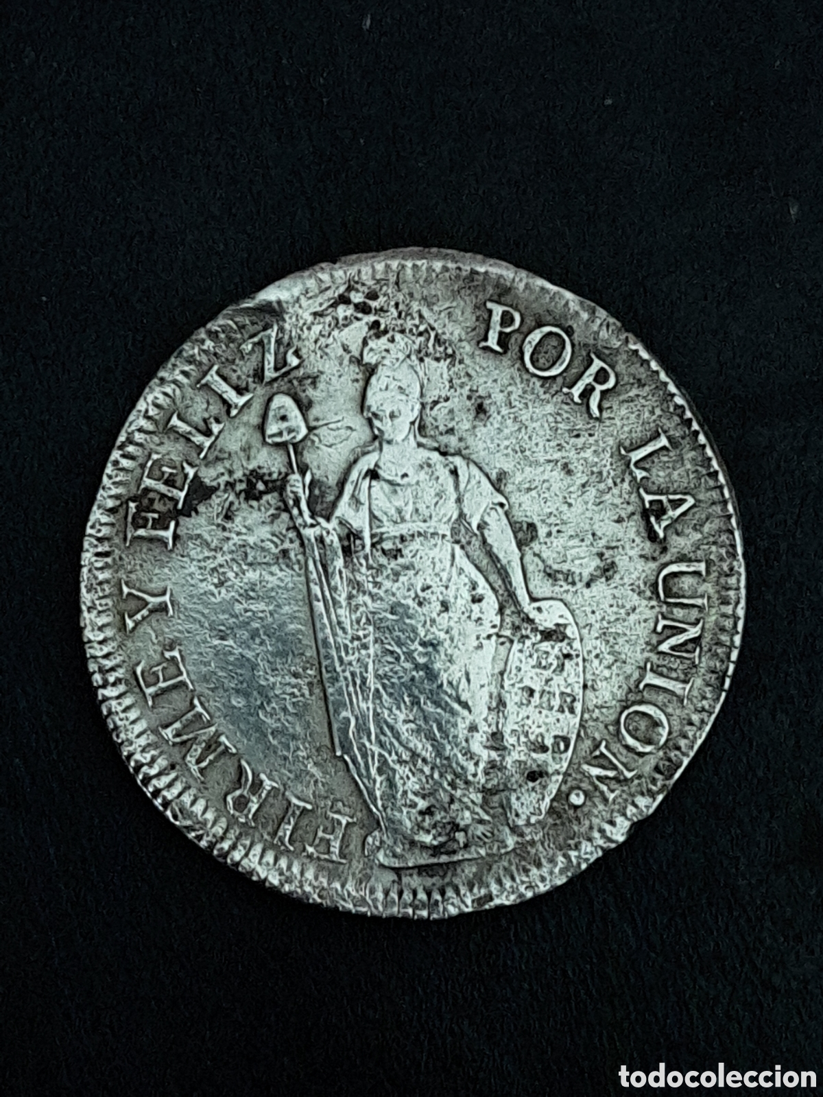 Monedas antiguas de Am&eacute;rica: 8 reales en plata de Per&uacute; a&ntilde;o 1828 acu&ntilde;ada en Lima