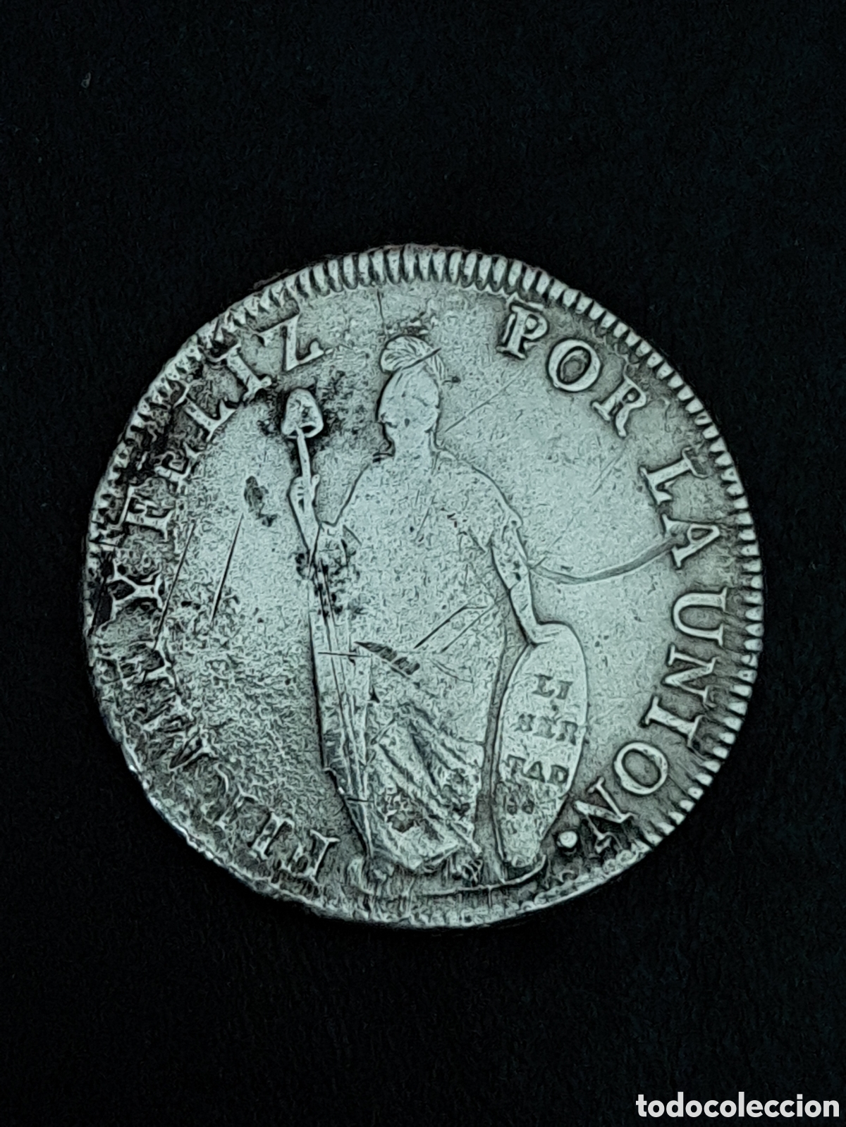 Monedas antiguas de Am&eacute;rica: 8 reales en plata de Per&uacute; a&ntilde;o 1830 acu&ntilde;ada en Lima