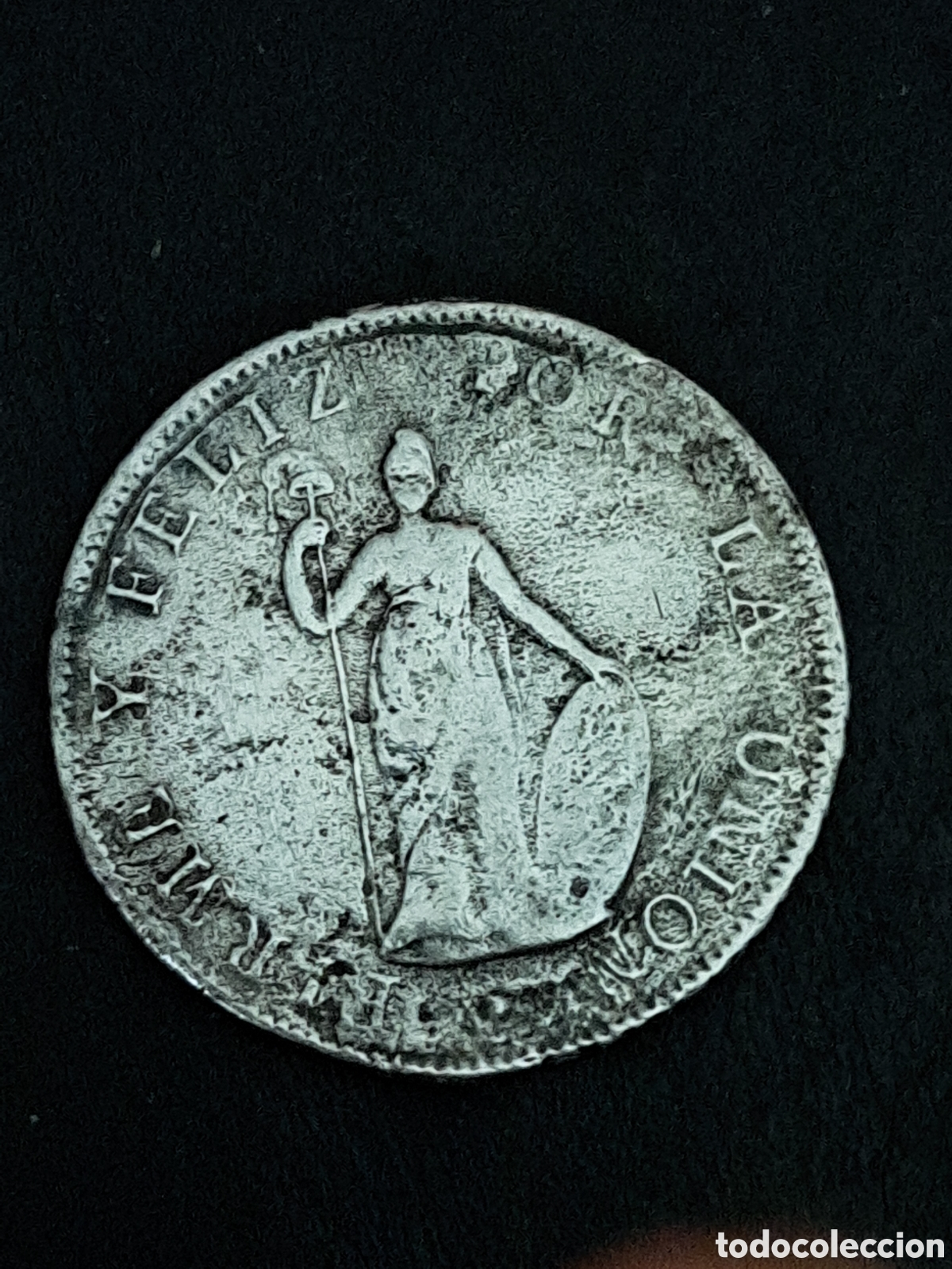 Monedas antiguas de Am&eacute;rica: 8 reales en plata de Per&uacute; a&ntilde;o 1825 acu&ntilde;ada en Lima