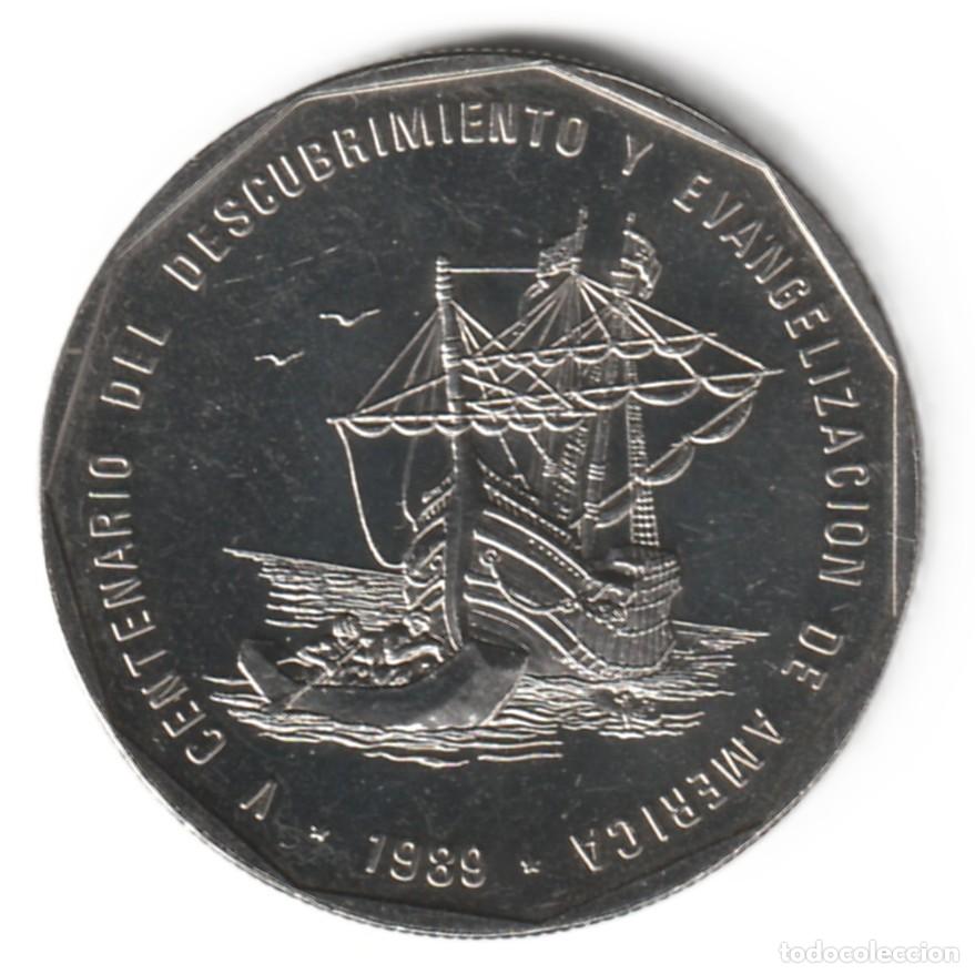 Monedas antiguas de Am&eacute;rica: Dominicana Rep&uacute;blica 1 peso 1989 KM# 74