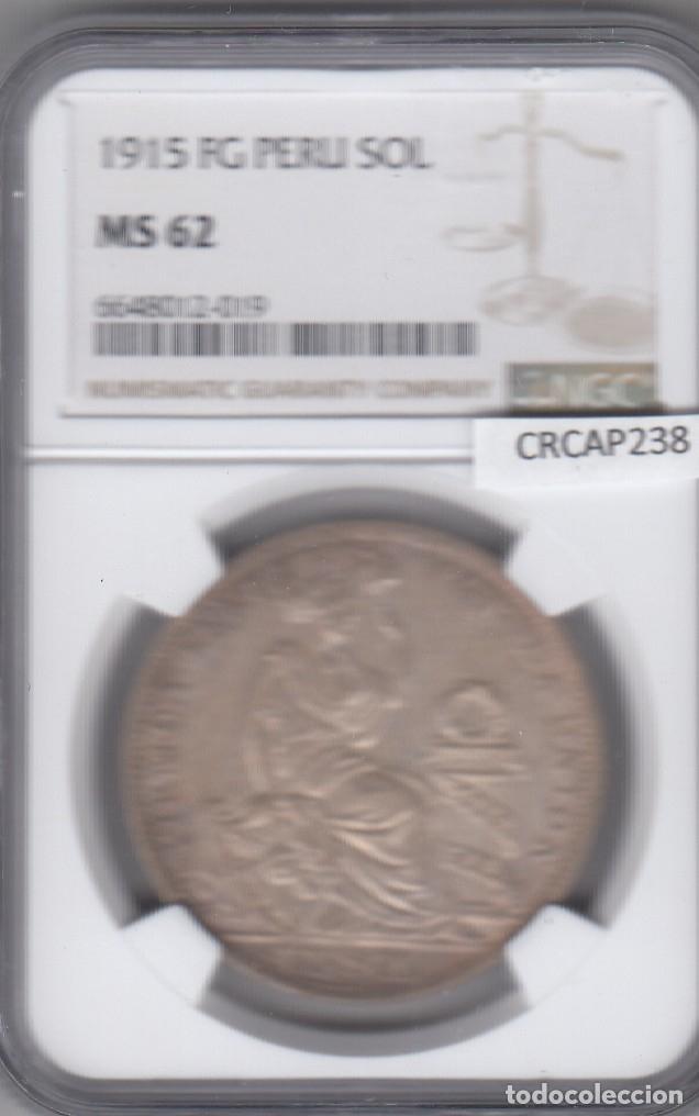 Monedas antiguas de Am&eacute;rica: CRCAP238 MONEDA PERU SOL 1915 FG MS 62