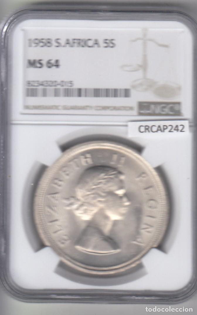 Monedas antiguas de Am&eacute;rica: CRCAP242 MONEDA SUDAFRICA 5 SHILLINGS 1958 MS 64