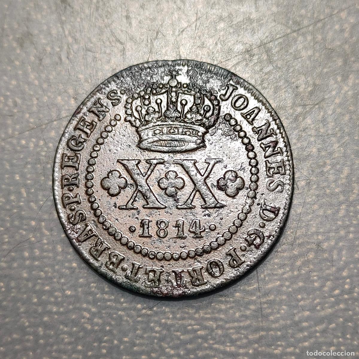 Monedas antiguas de Am&eacute;rica: BRASIL BRAZIL 20 REIS 1814 MBC+/EBC