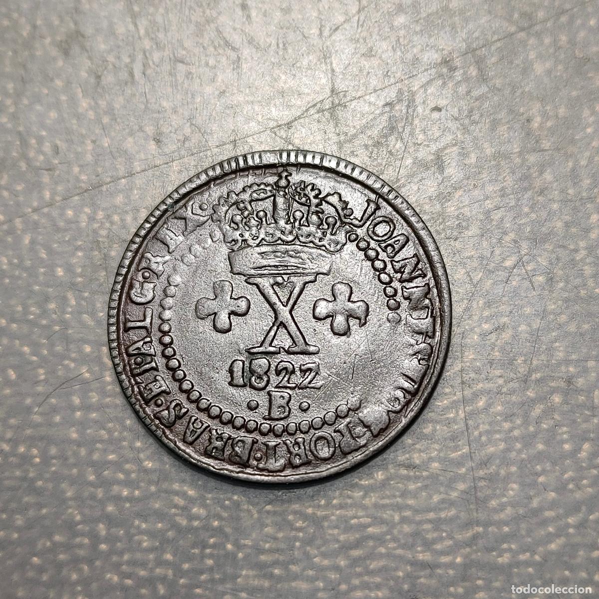 Monedas antiguas de Am&eacute;rica: BRASIL BRAZIL 10 REIS 1822 B MBC+