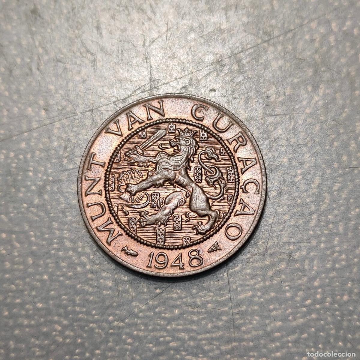 Monedas antiguas de Am&eacute;rica: CURA&Ccedil;AO 2 1/2 CENT 1948 KM 42 SC UNC BRILLO ORIGINAL