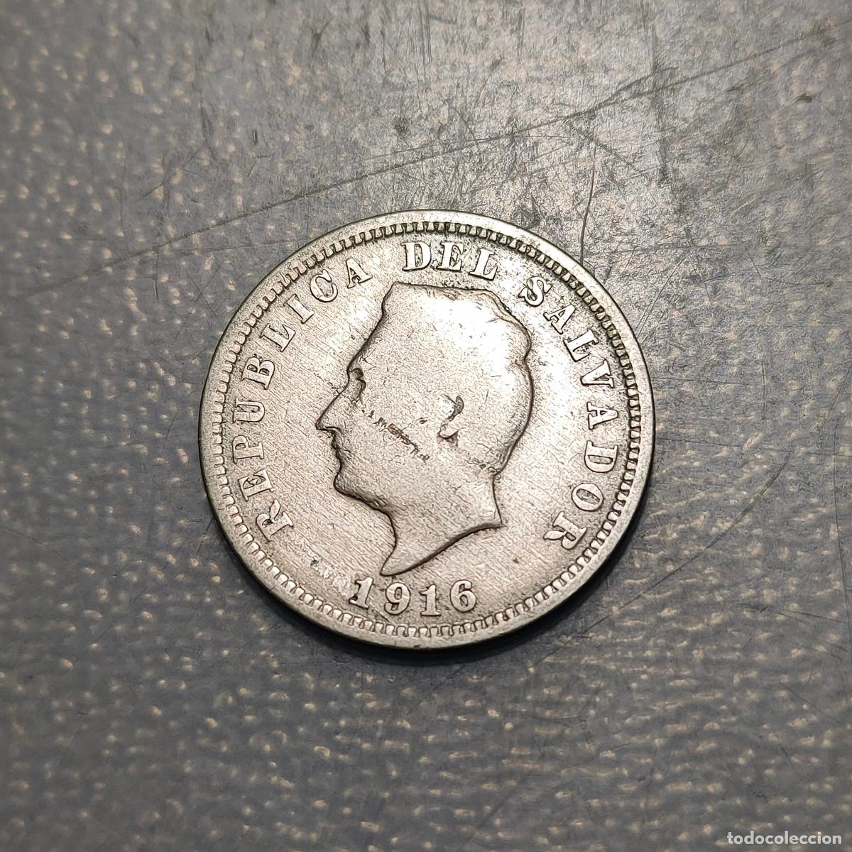 Monedas antiguas de Am&eacute;rica: SALVADOR 5 CENTAVOS 1916 MBC-